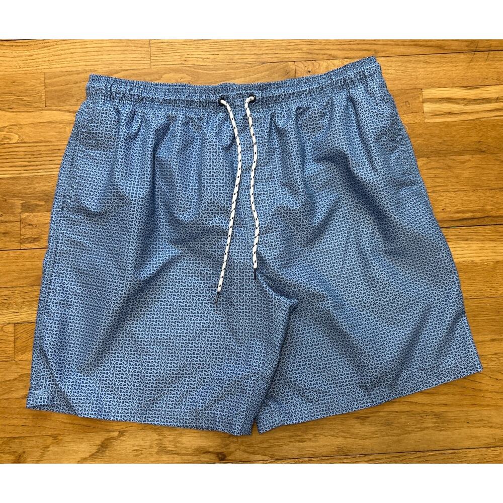 Men’s NAT NAST Blue AOP Graphic Swim Trunk Shorts Size XL *C3